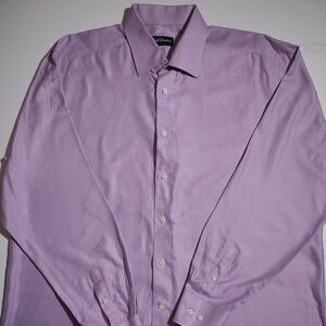 David Donahue Men’s Shirt 17.5 36/37 Purple Check